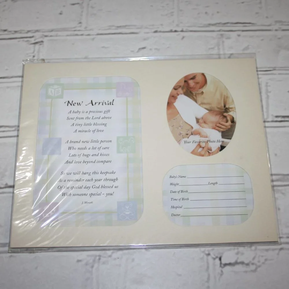 Beautiful Nwot New Arrival Poem Baby Picture frame